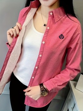 Cute Graphic Simple T-shirt, Casual Thermal Long Sleeve T-shirt, Women's Clothing