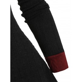 Color Block Zipper Hoodie, Casual Long Sleeve Drawstring Hoodies Sweatshirt, Women's Clothing