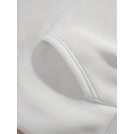 Casual Letter Print Hoodie, Drawstring Hooded Pocket Fashion Loose Fall & Winter Sweatshirt, Women's Clothing