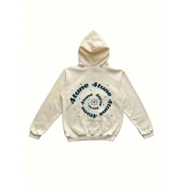 Y2K Letter & Star Print Sweatshirt, Long Sleeve Crew Neck Zip Up Hoodies Sweatshirts, Women's Clothing