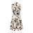 Abstract Print Button Front Sleeveless Dress, Casual Tie-waist Lapel Dress For Spring & Summer, Women's Clothing