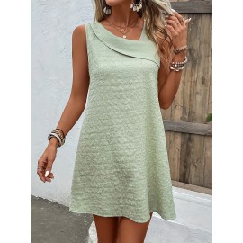 Loose Mini Tank Dress, Sleeveless Casual Dress For Summer & Spring, Women's Clothing